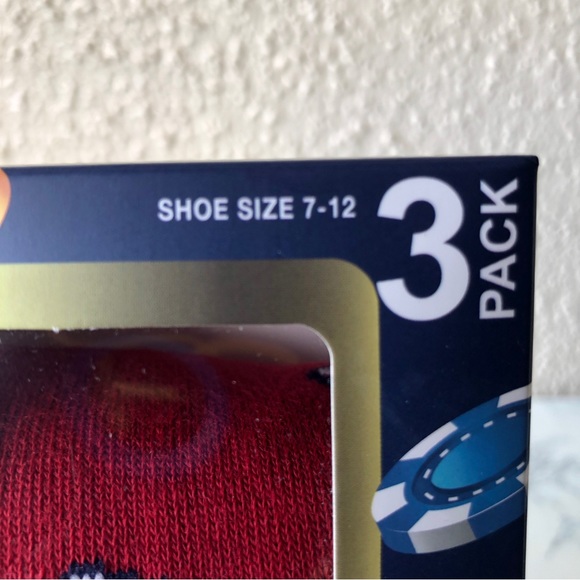 Into Socks Vegas style drinks money chips fun sock for the casino 3 pairs NIB - Picture 6 of 6
